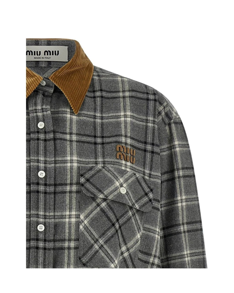 Miu Miu Dress Shirt in gray — view 3