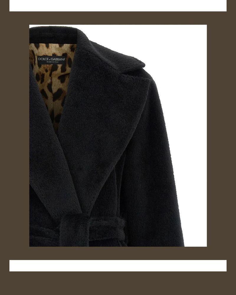 Dolce & Gabbana Wrap Coat in black — view 3