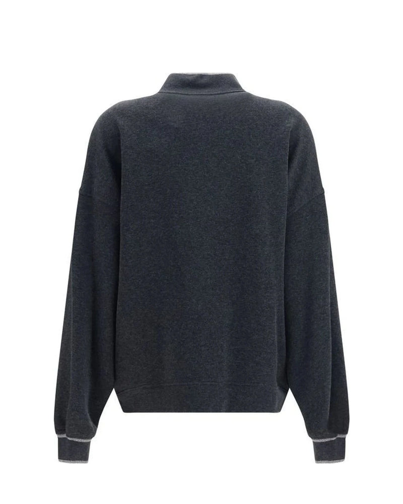 Brunello Cucinelli Bomber Jacket in gray, Cotton — view 2