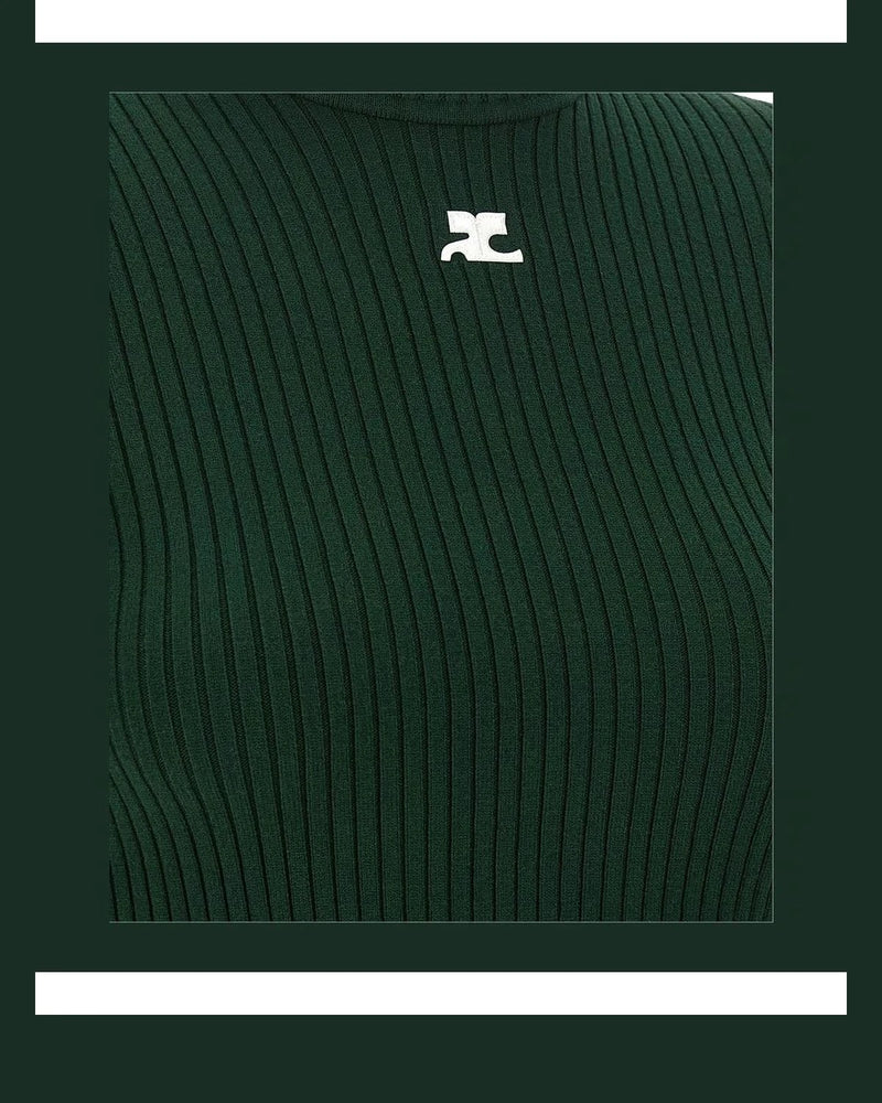 Courrèges Sweater in green, Viscose — view 4