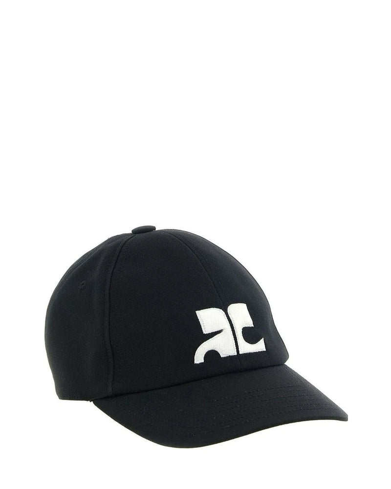 Courrèges Baseball Cap in black, Cotton — view 2