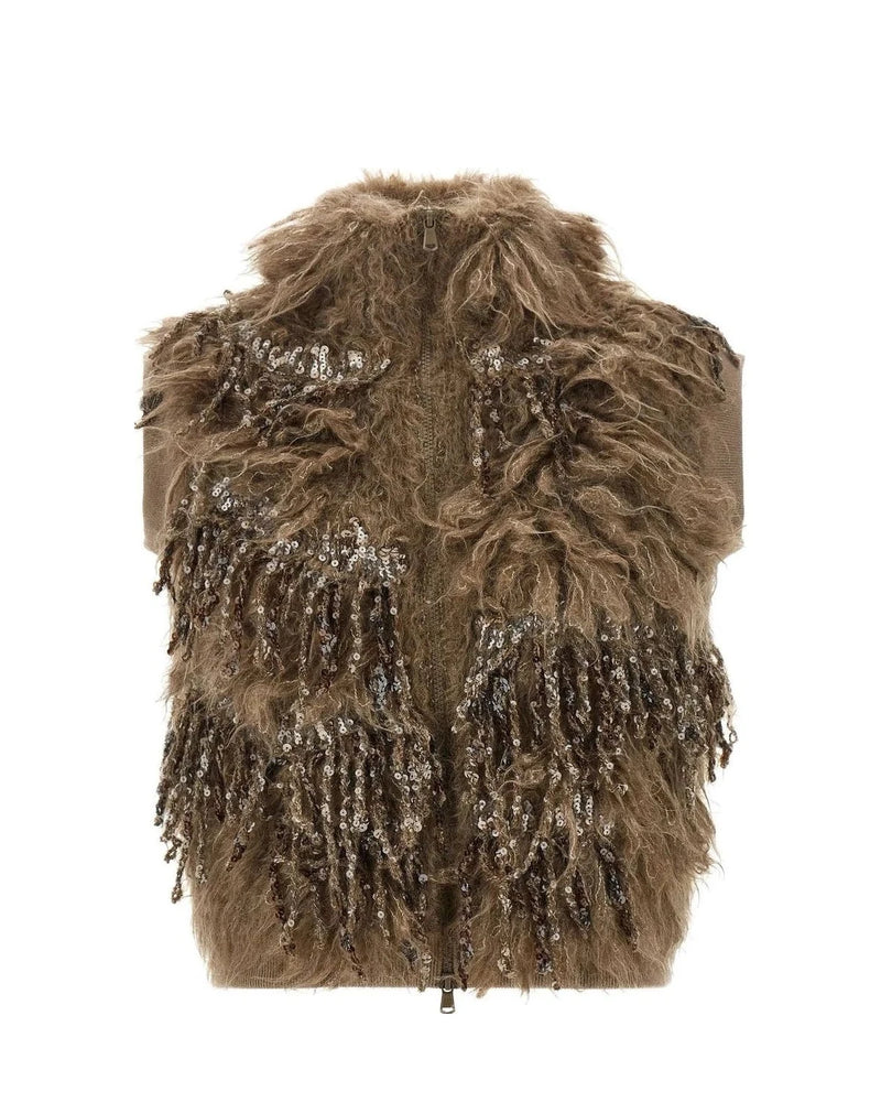 Brunello Cucinelli Vest in brown, Mohair Wool