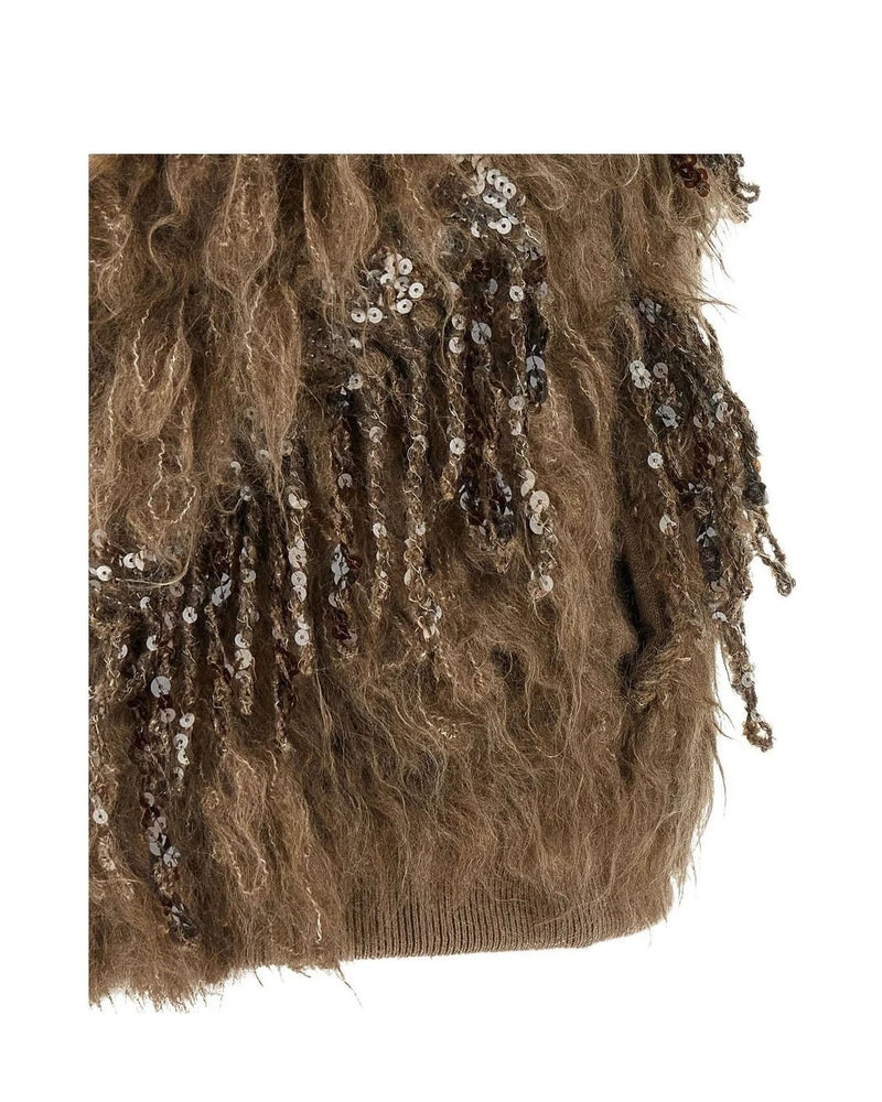 Brunello Cucinelli Vest in brown, Mohair Wool — view 4