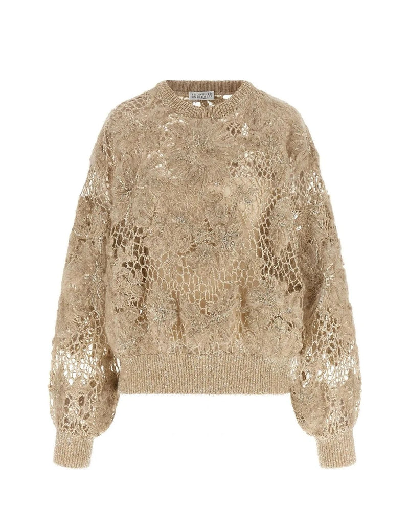 Brunello Cucinelli Sweater in beige, Mohair Wool