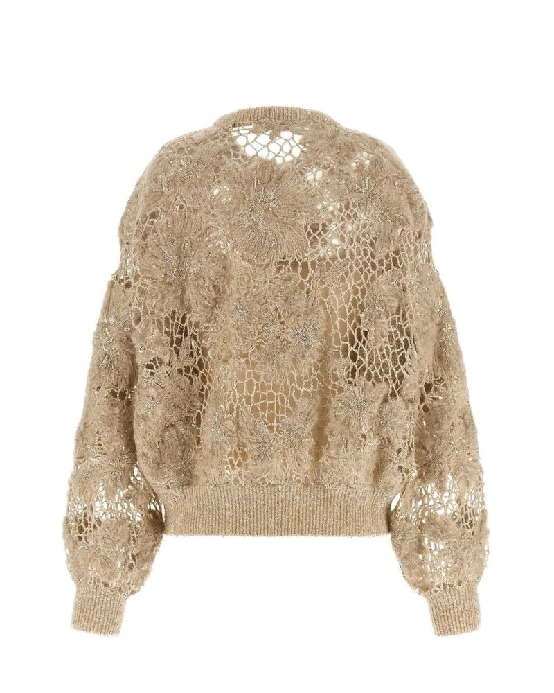 Brunello Cucinelli Sweater in beige, Mohair Wool — view 2
