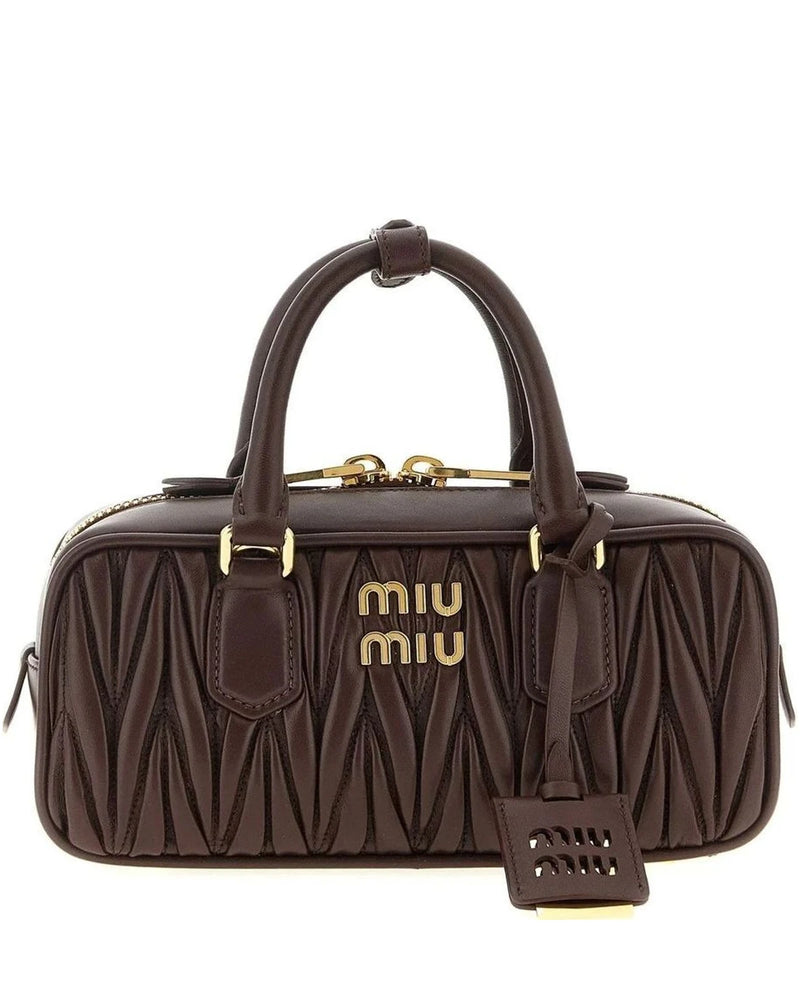 Miu Miu Satchel Bag in brown, Lamb Leather