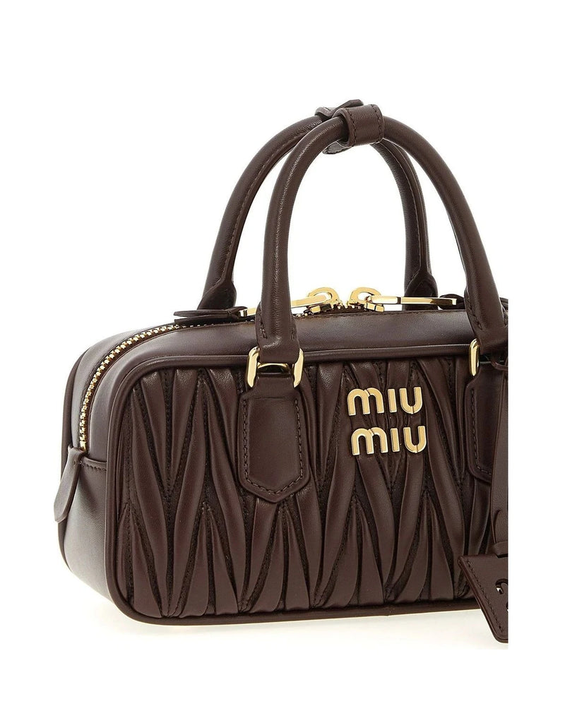 Miu Miu Satchel Bag in brown, Lamb Leather — view 3