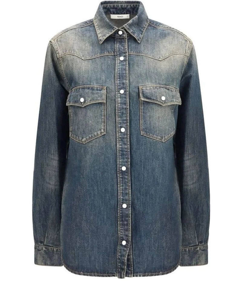 Fendi Dress Shirt in blue, Cotton
