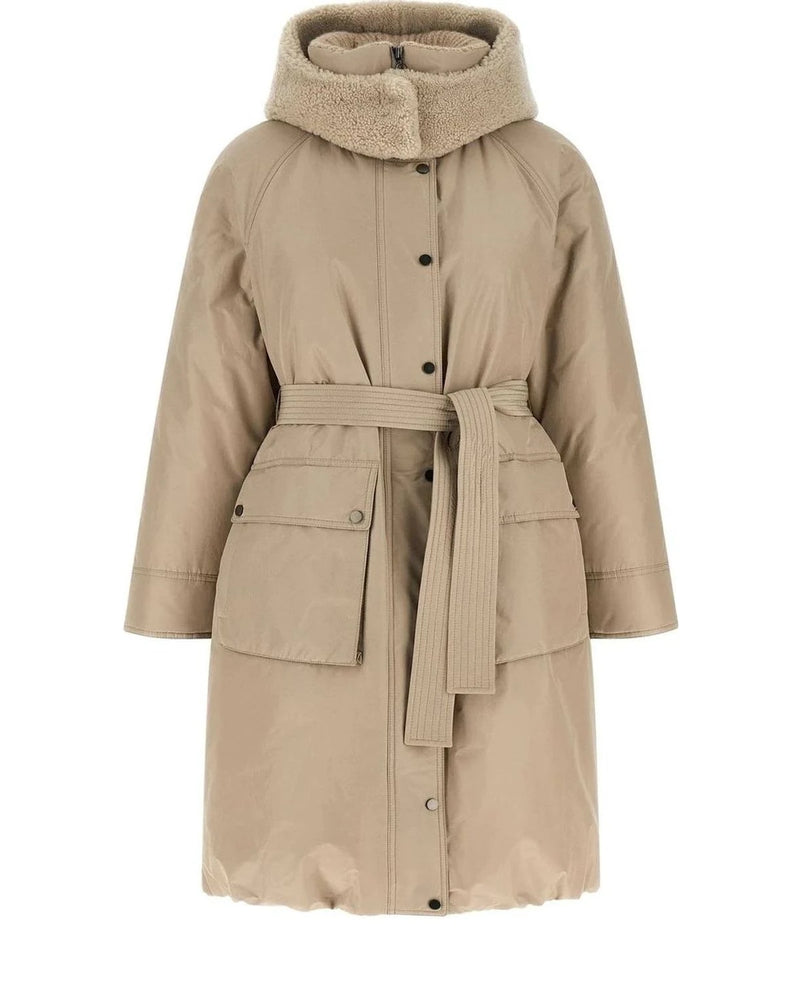 Brunello Cucinelli Wrap Coat in beige, Cotton