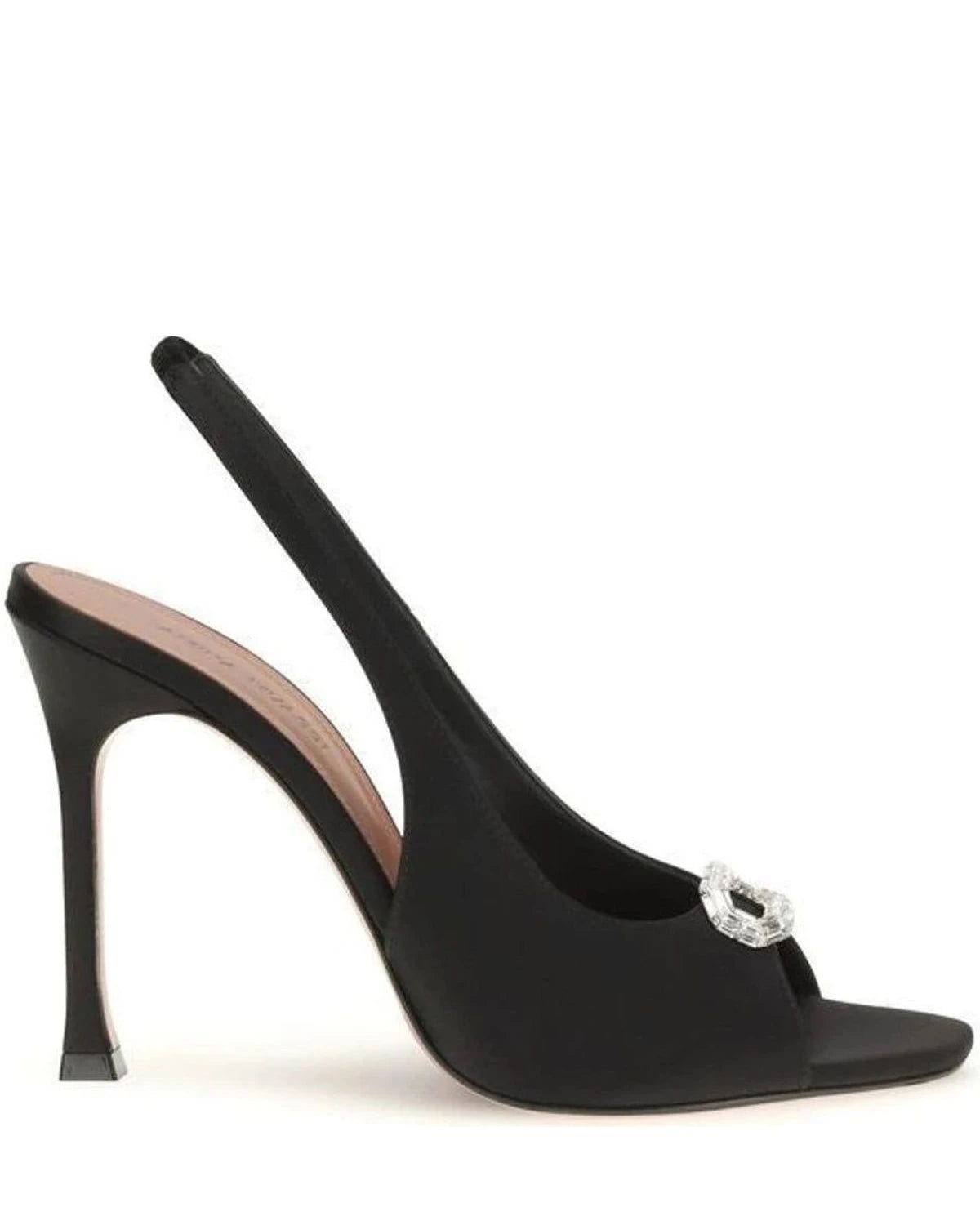 Amina Muaddi Sandals in black, Silk Satin