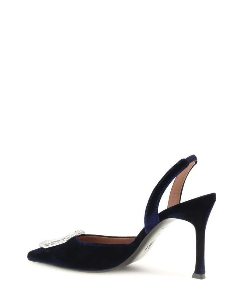 Amina Muaddi Pumps in blue, Double Velvet — view 3