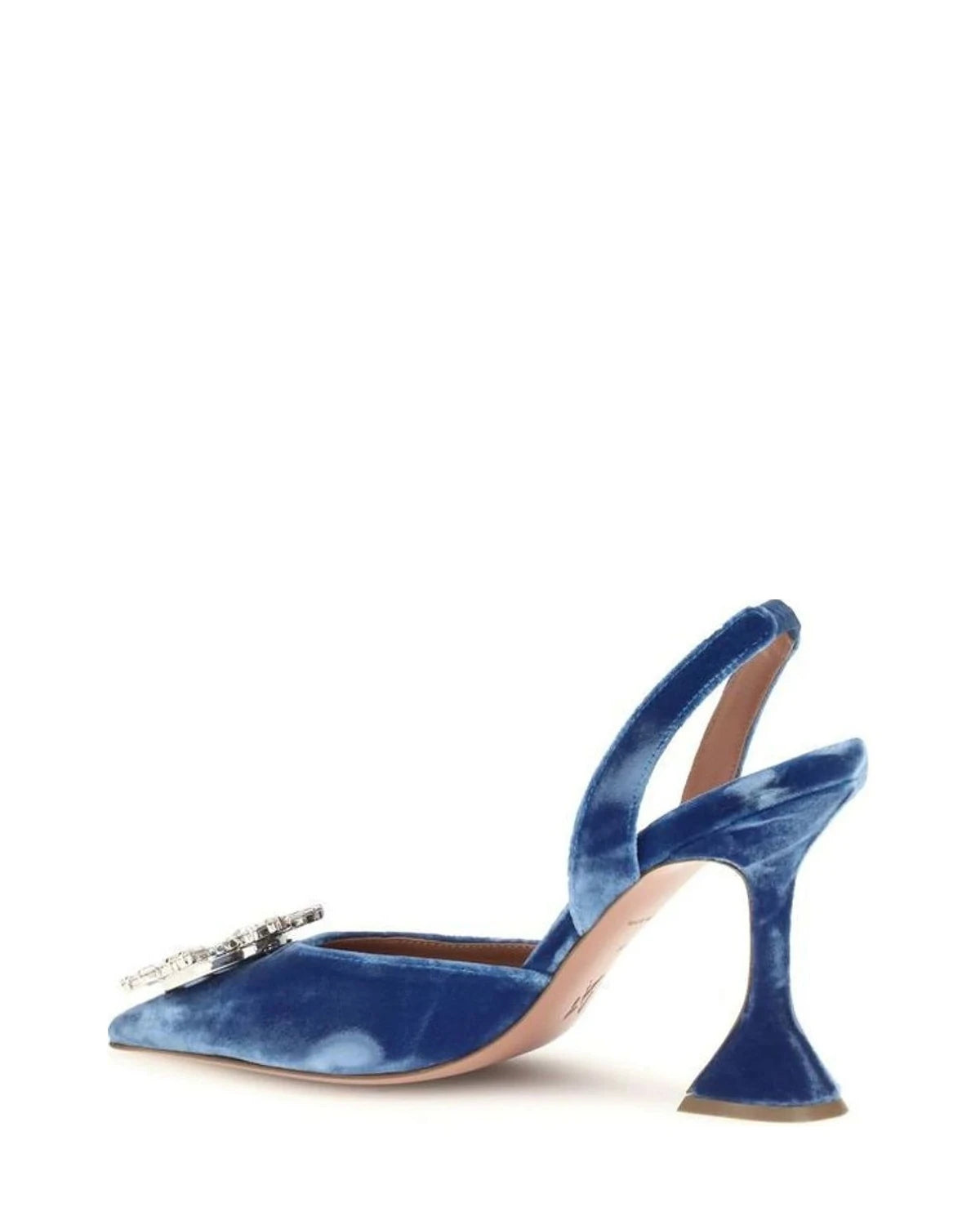 Amina Muaddi Sandals in blue, Double Velvet — view 3