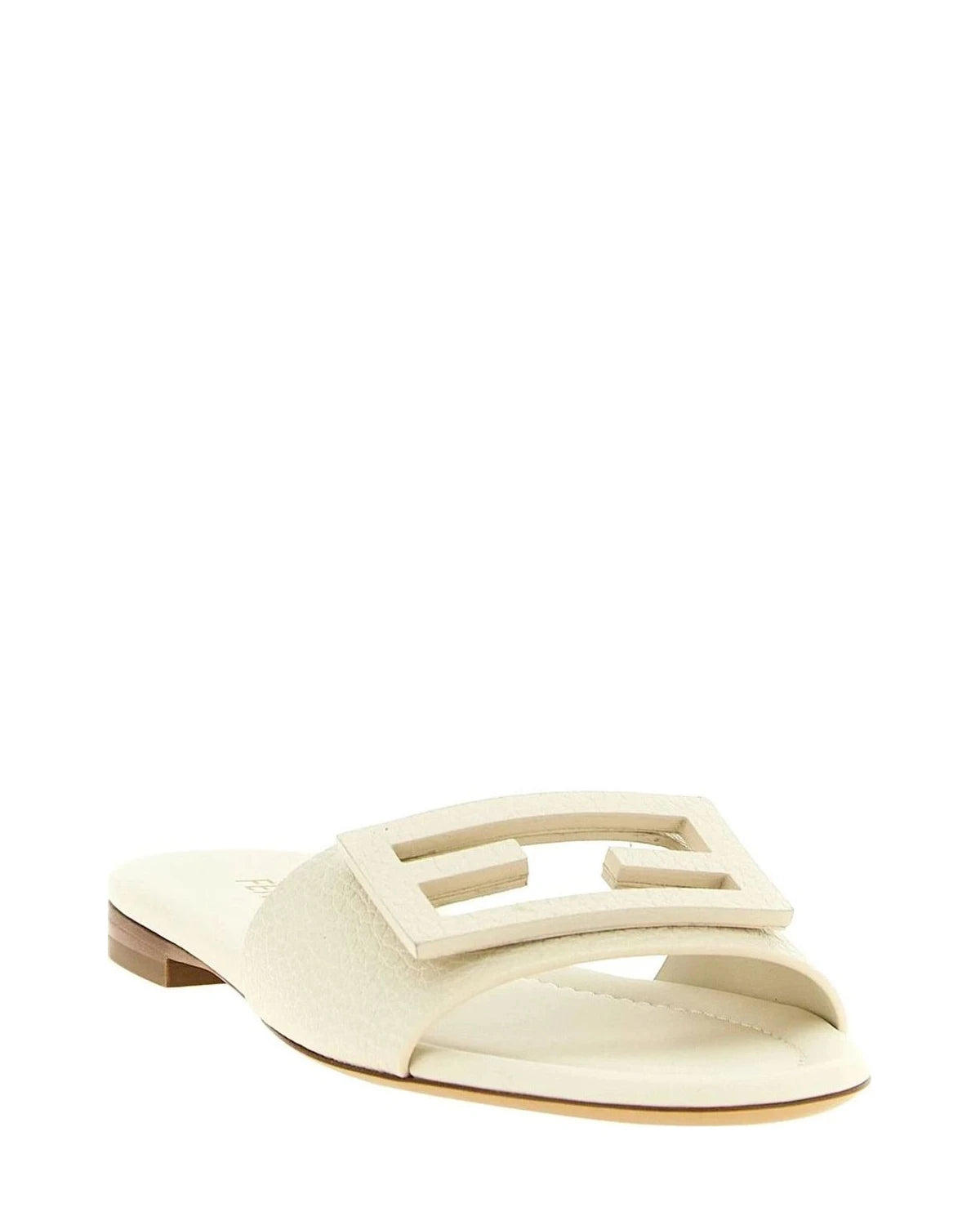 Fendi Slides in white, Calfskin Leather — view 2