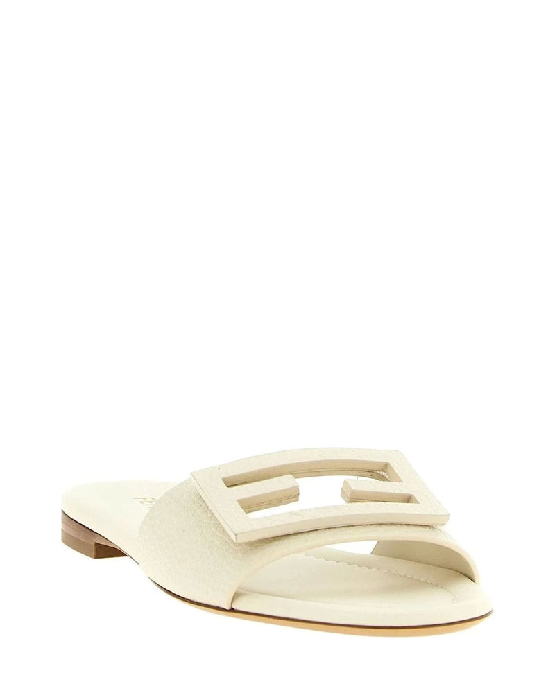 Fendi Slides in white, Calfskin Leather — view 2