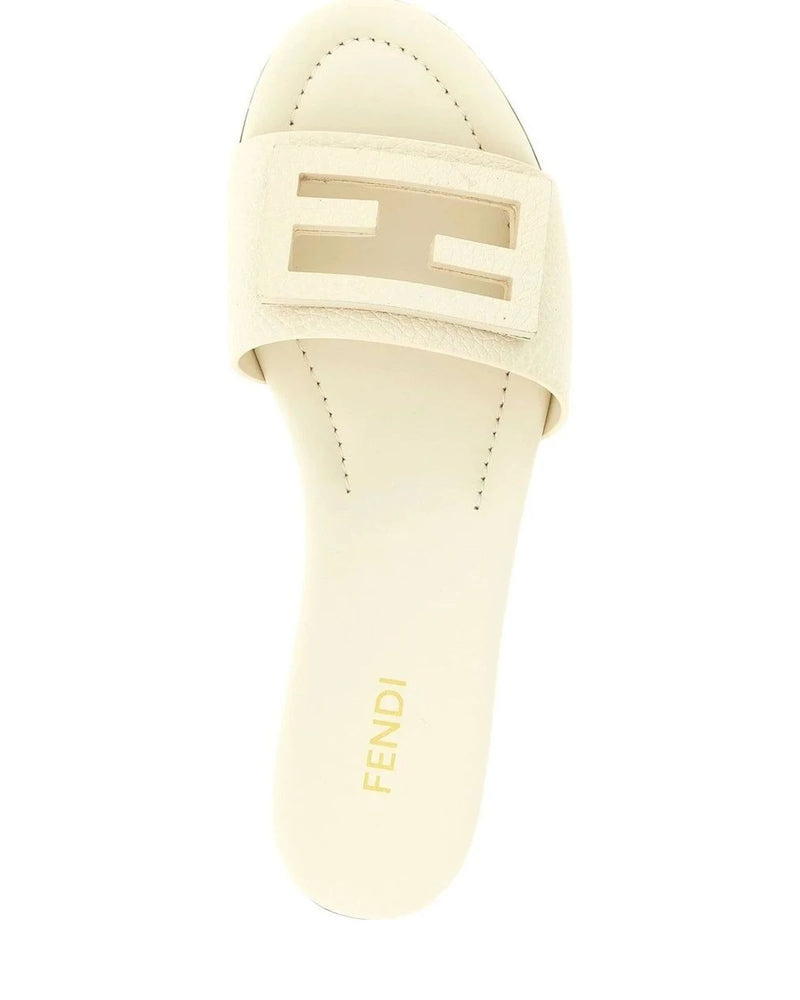 Fendi Slides in white, Calfskin Leather — view 4