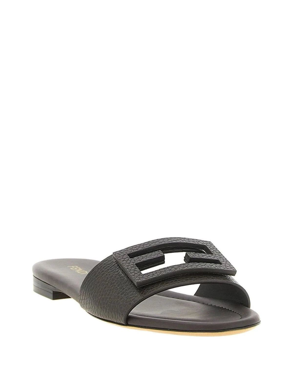 Fendi Slides in brown, Calfskin Leather — view 2