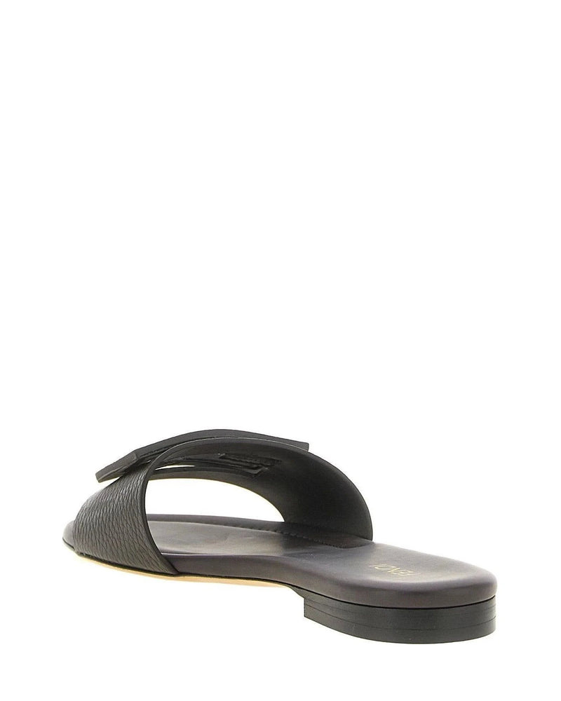 Fendi Slides in brown, Calfskin Leather — view 3