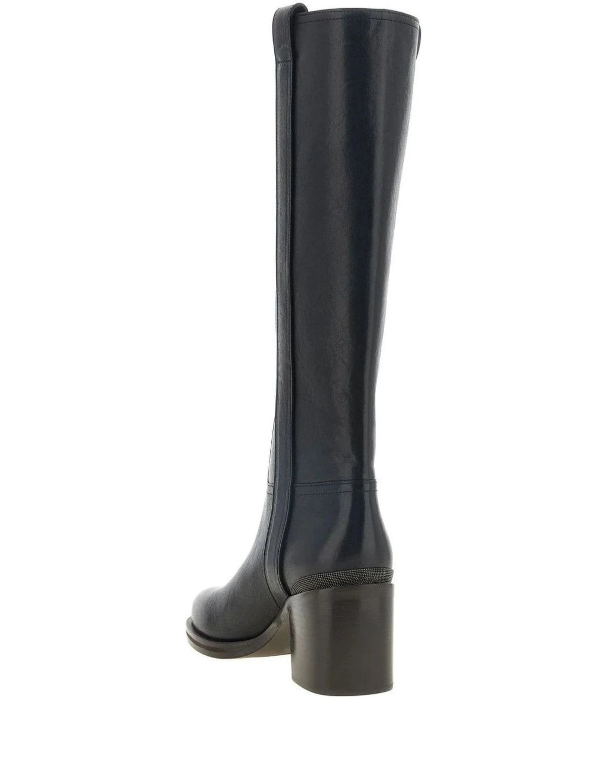 Brunello Cucinelli Knee High Boots in black, Calfskin Leather — view 3