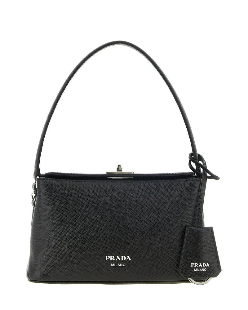 Prada Baguette Handbag in black, Calfskin Leather