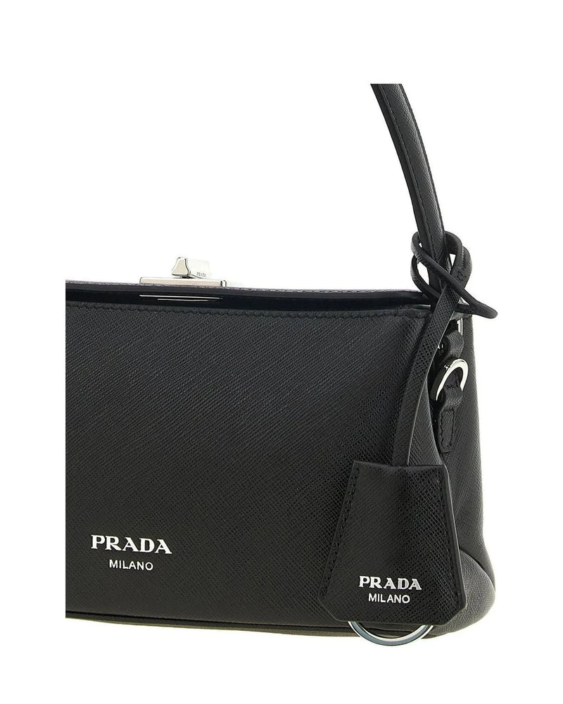 Prada Baguette Handbag in black, Calfskin Leather — view 3