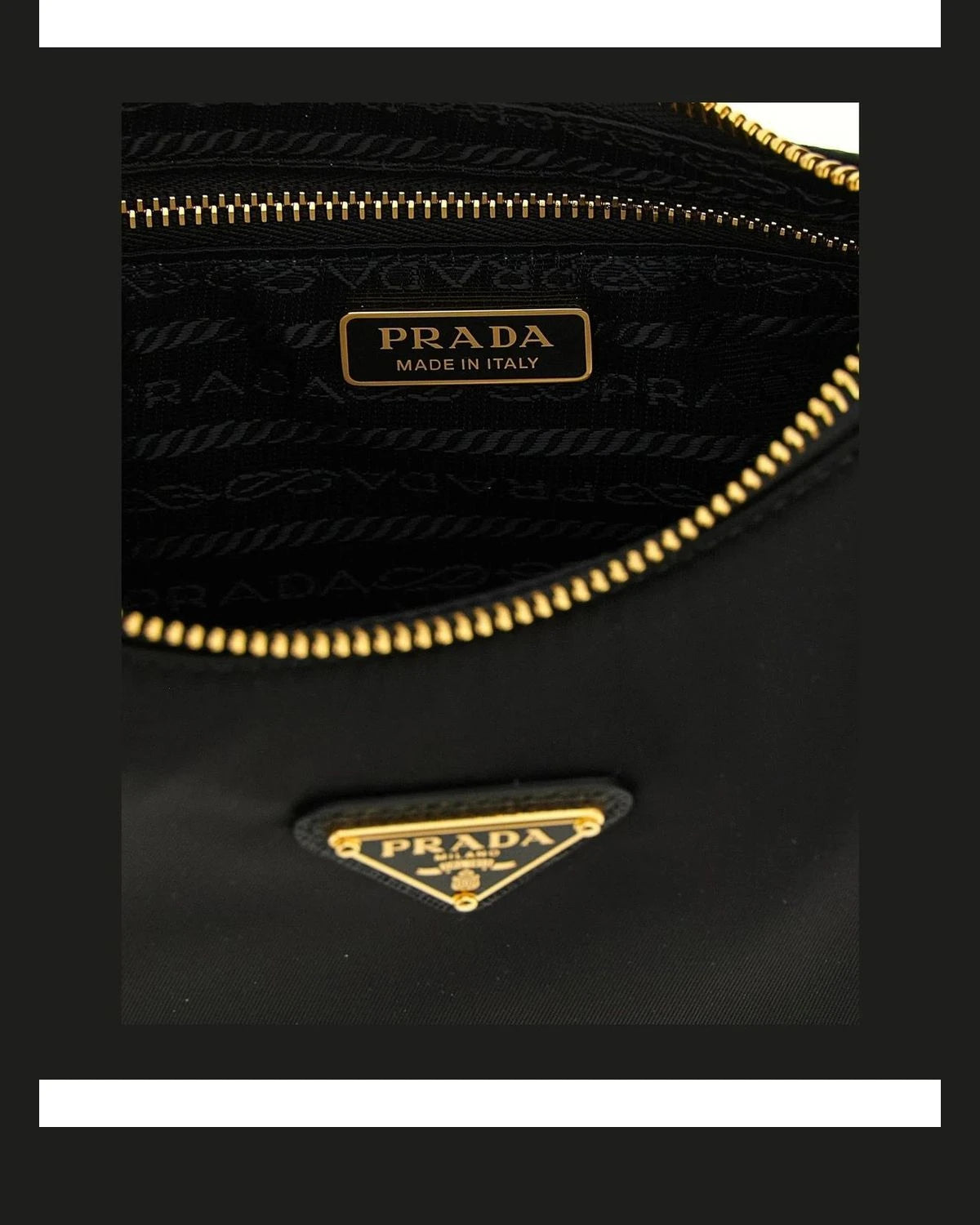 Prada Shoulder Bag in black, Recycled Polyamide — view 4
