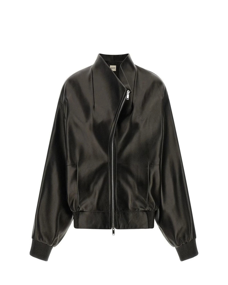 Khaite Bomber Jacket in black, Lamb Leather