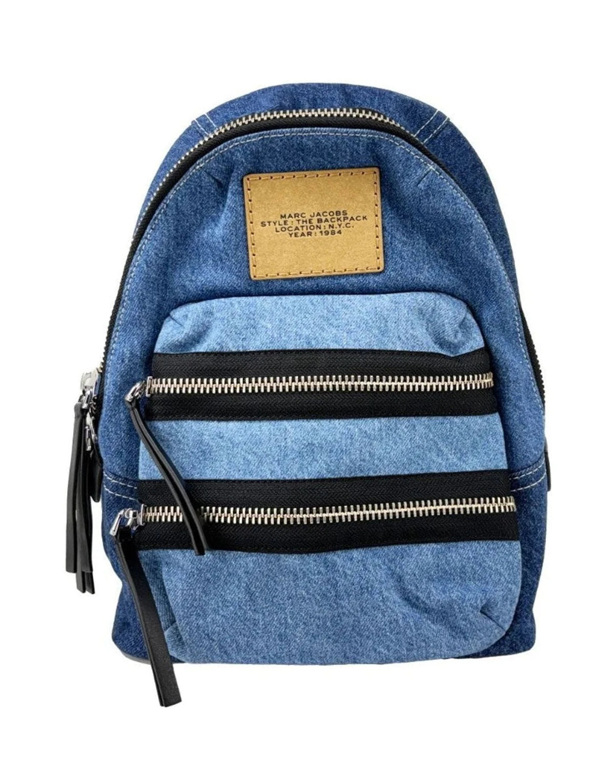 Marc Jacobs School Backpack in silver, Denim