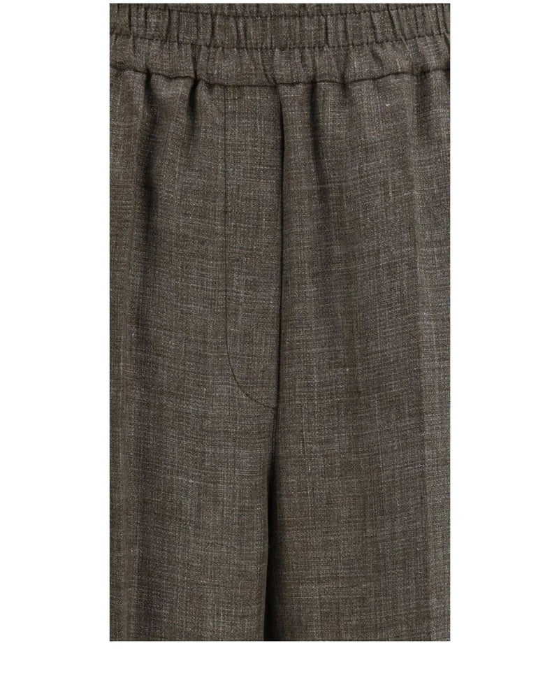 Brunello Cucinelli Palazzo Pant in brown, Linen — view 3