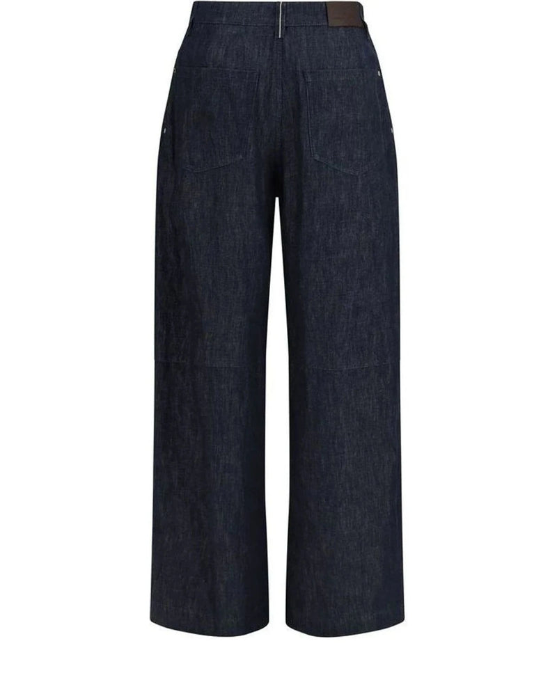 Brunello Cucinelli Palazzo Pant in blue, Cotton — view 2