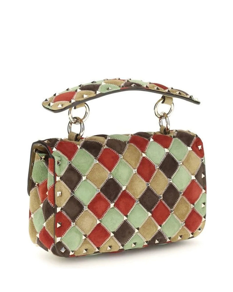 Valentino Garavani Satchel Bag in multicolor, Suede — view 3