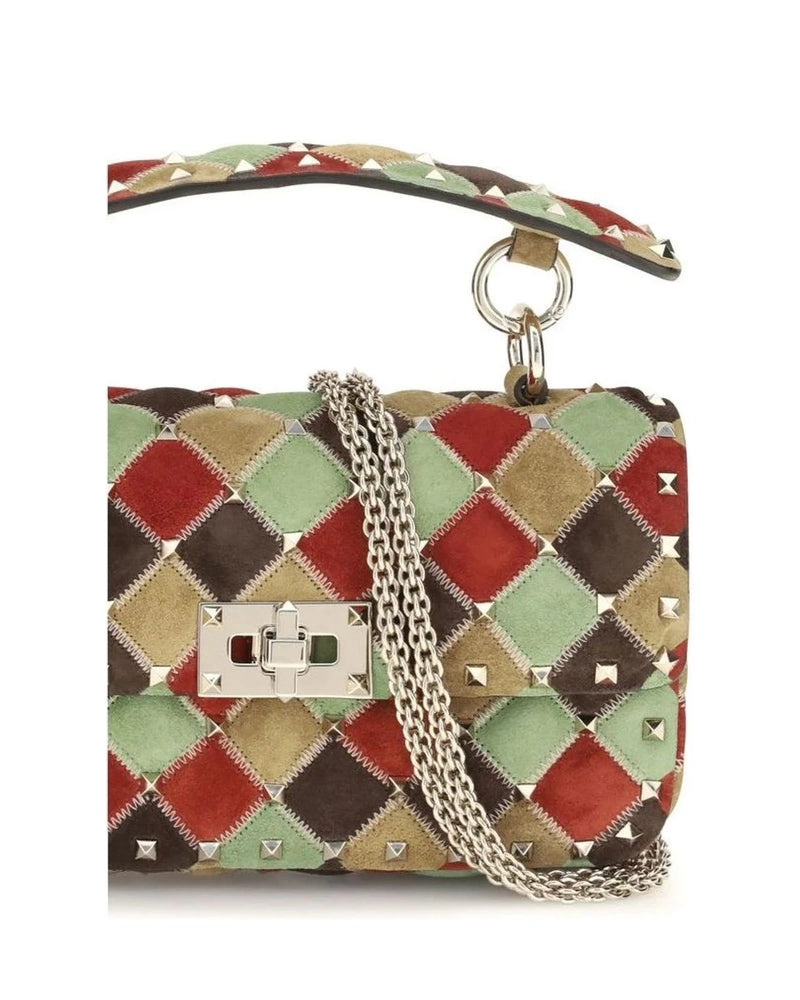 Valentino Garavani Satchel Bag in multicolor, Suede — view 4