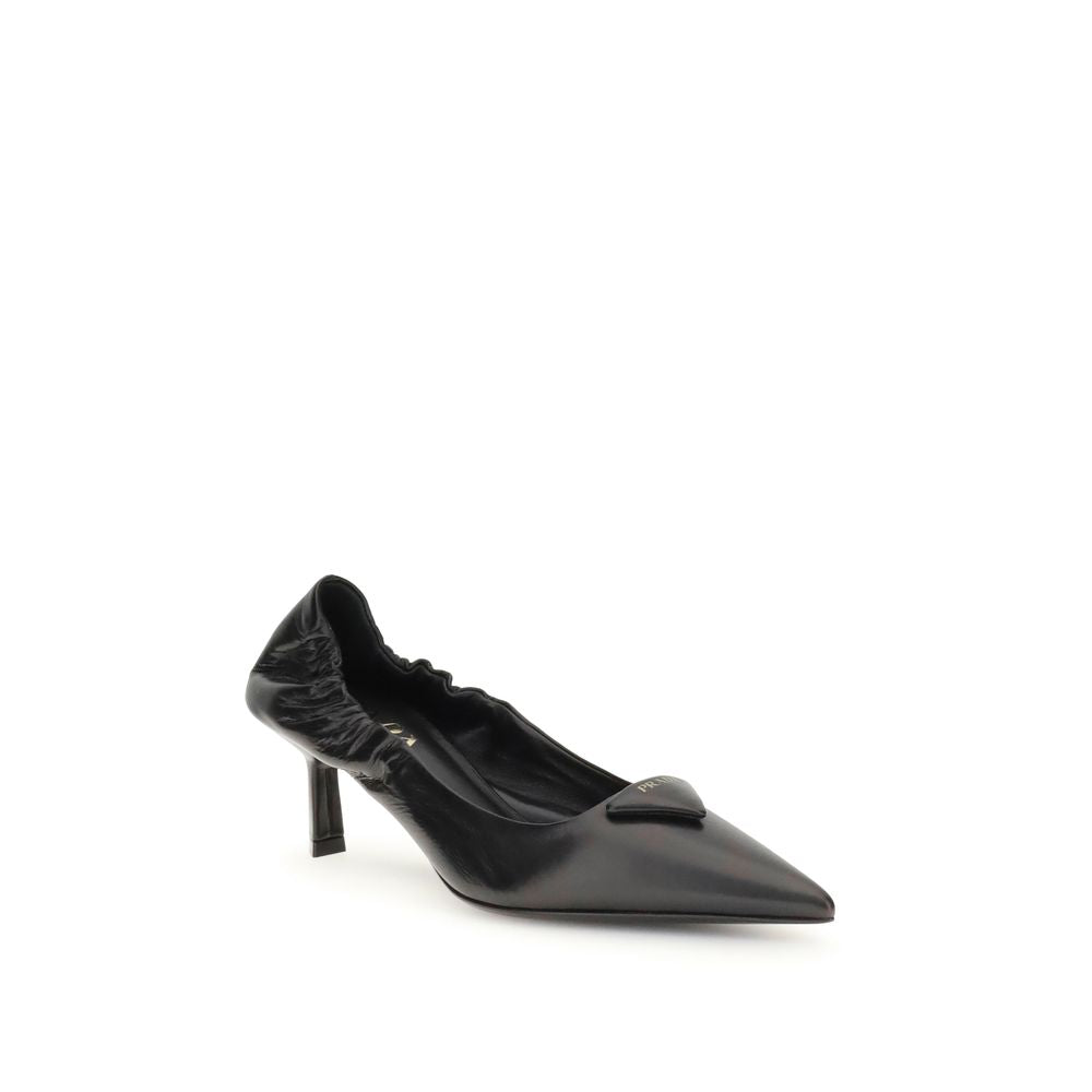 Prada Leather Logo Pumps