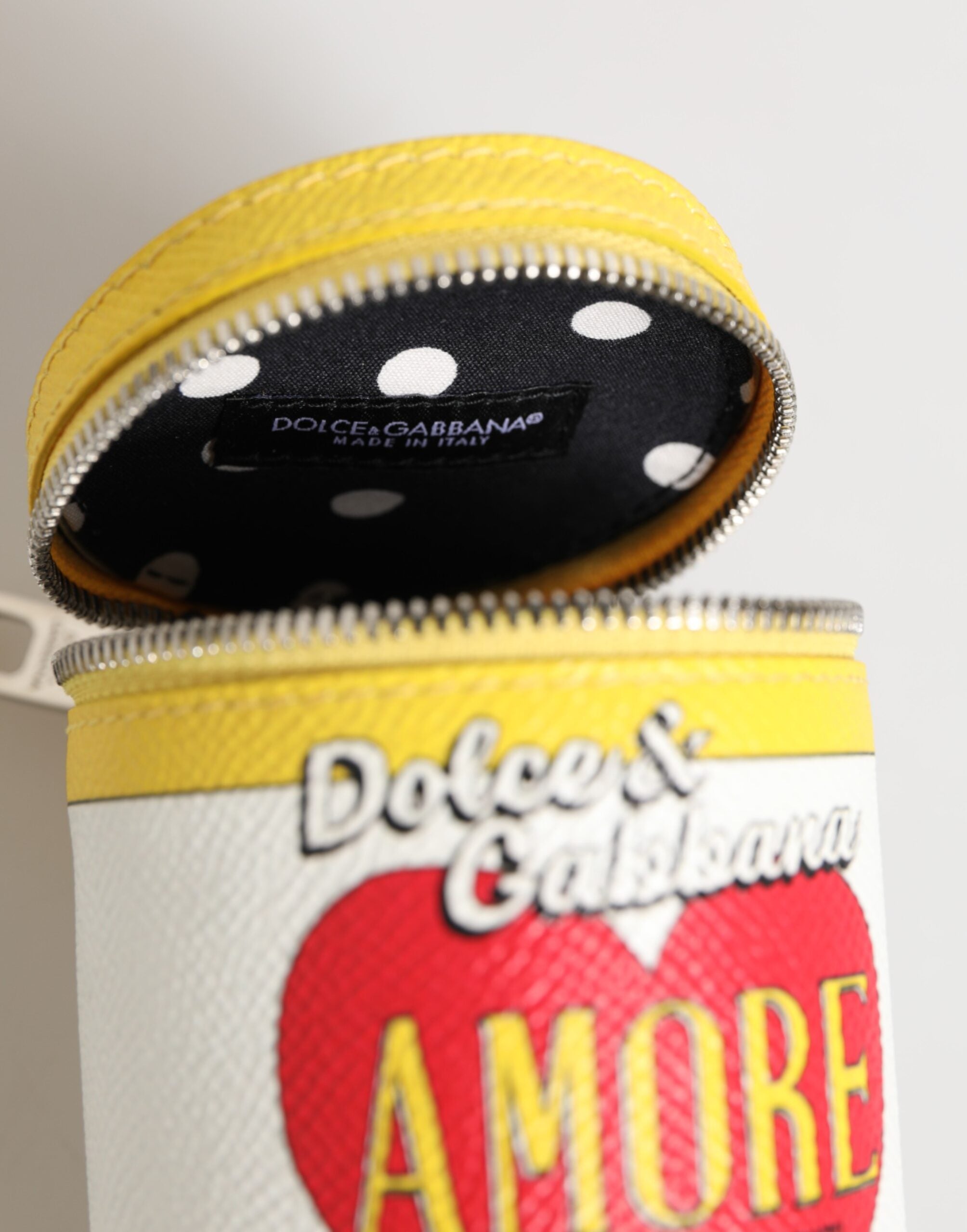 Dolce & Gabbana Multicolor Leather Amore Bag Charm Coin Case Keychain Keyring