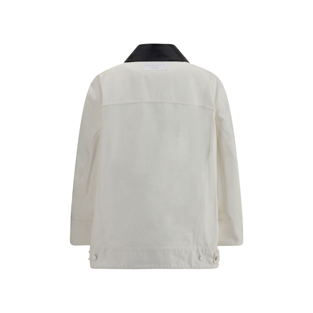Givenchy Denim Parka with Leather Collar Glam Steals