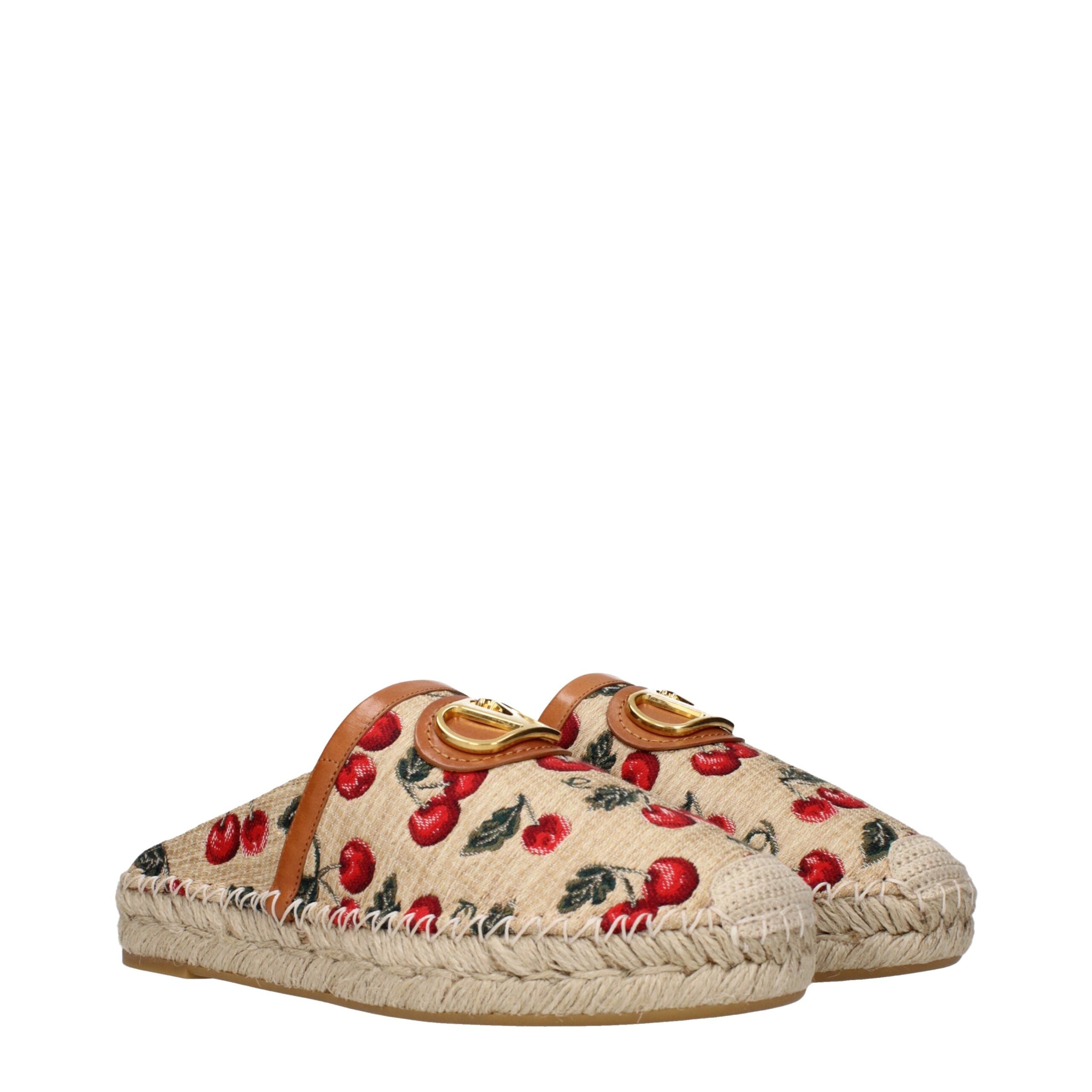 Valentino Beige Garavani Raffia Slippers Sandals Glam Steals