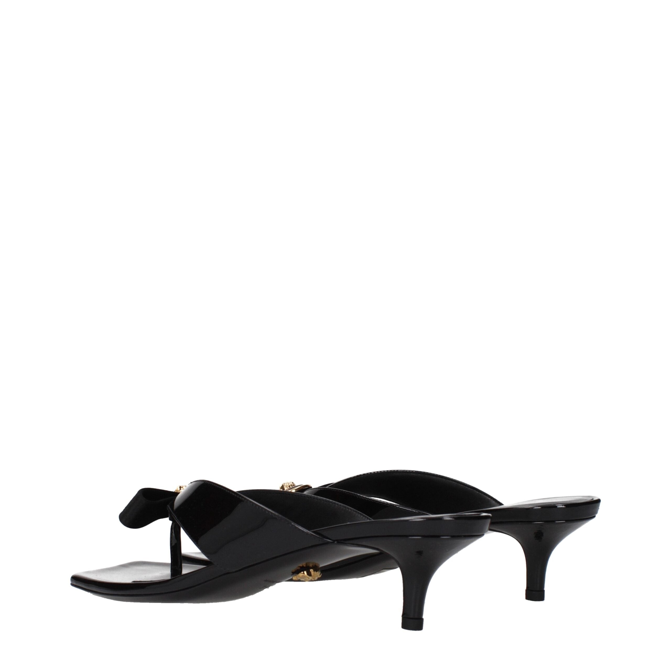 Versace Black Leather Stiletto Heels Sandals Glam Steals