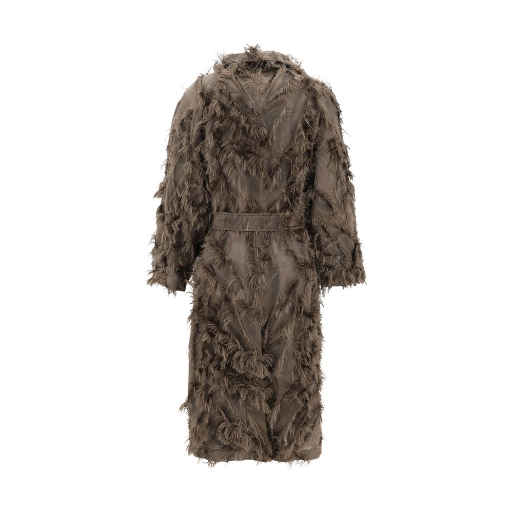 Brunello Cucinelli Brown Polyester Coat Glam Steals