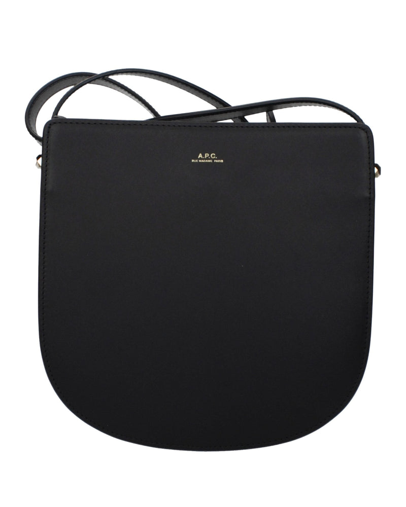A.p.c. Black Leather Apc Crossbody Bag 