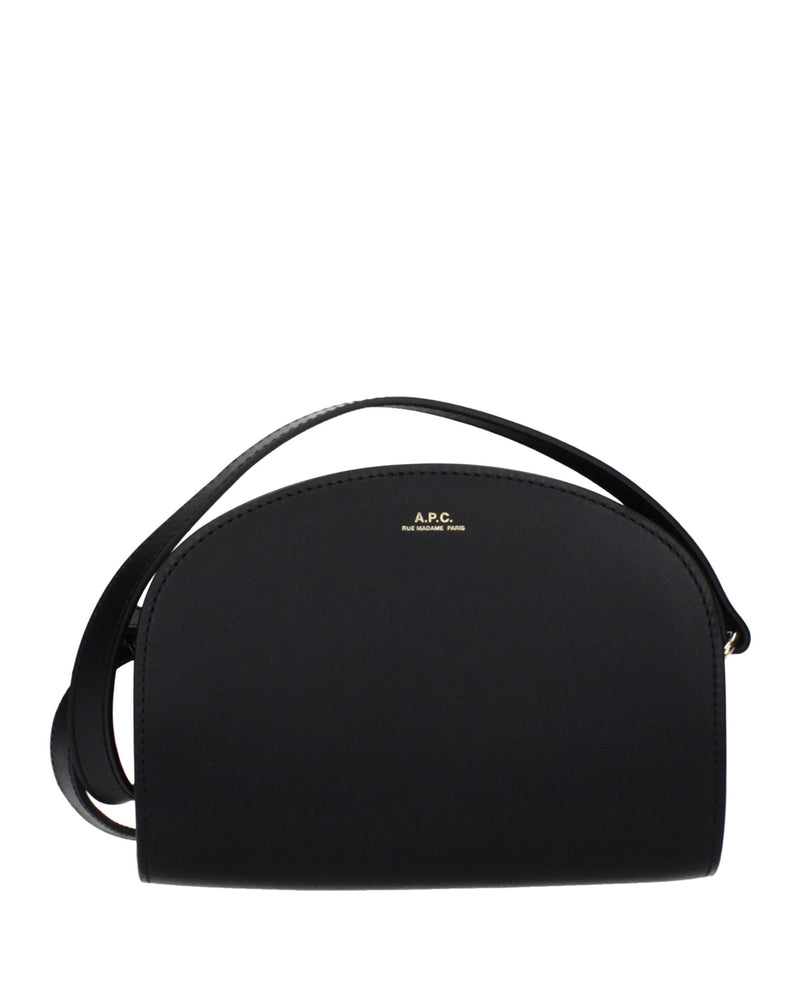 A.p.c. Black Leather Apc Crossbody Bag 
