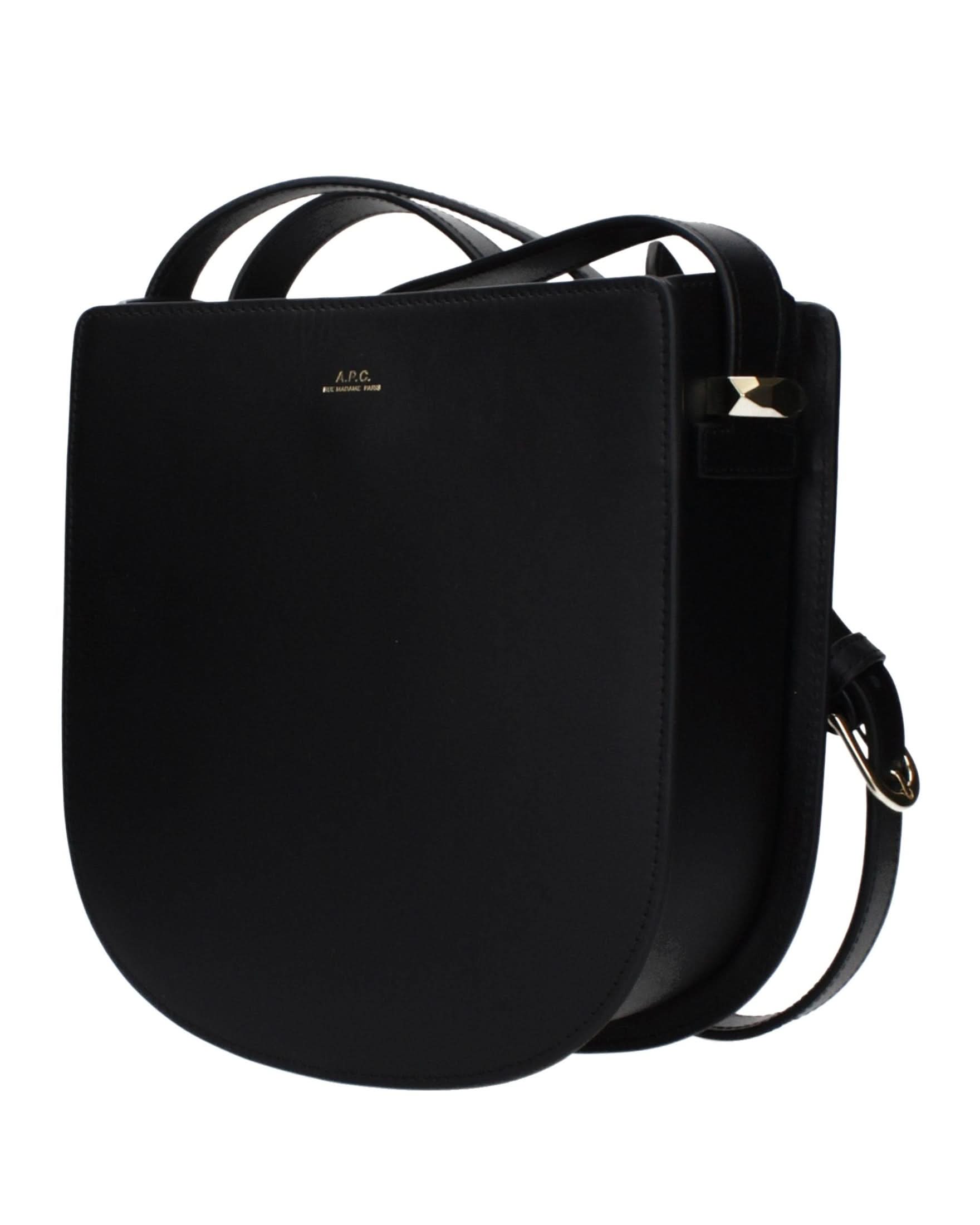 A.p.c. Black Leather Apc Crossbody Bag 