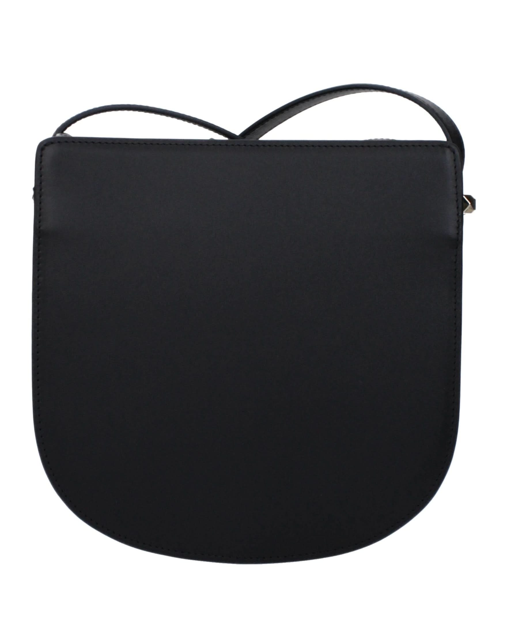 A.p.c. Black Leather Apc Crossbody Bag 