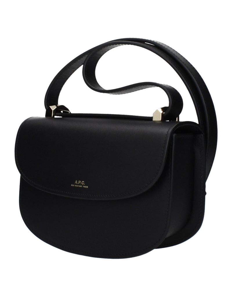 A.p.c. Black Leather Apc Shoulder Bag 