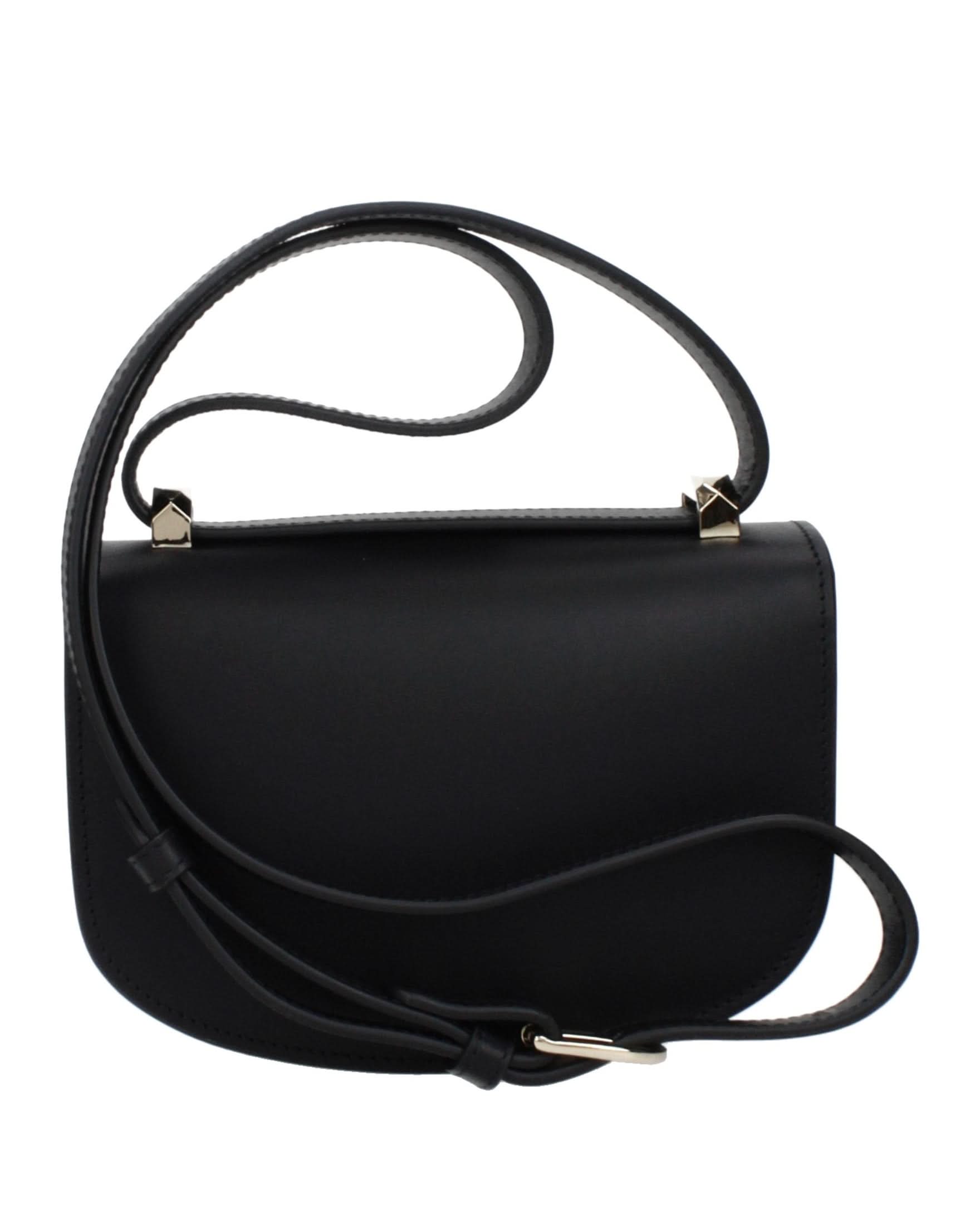 A.p.c. Black Leather Apc Shoulder Bag 