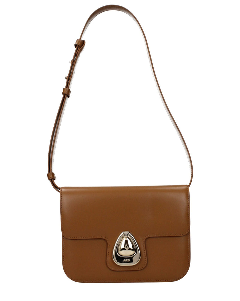 A.p.c. Brown Leather Apc Shoulder Bag 