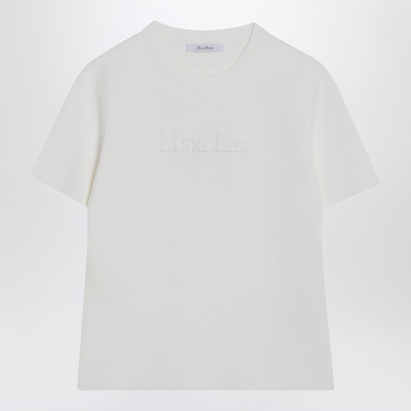 Max Mara White T-shirt in Viscose Crêpe Glam Steals