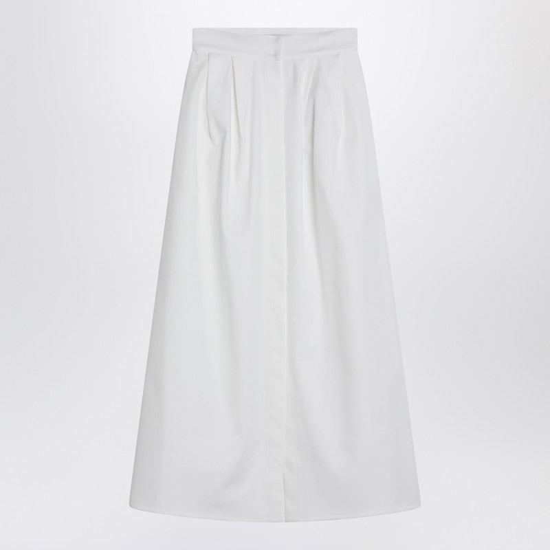 Max Mara White Gabardine Wide Skirt Glam Steals