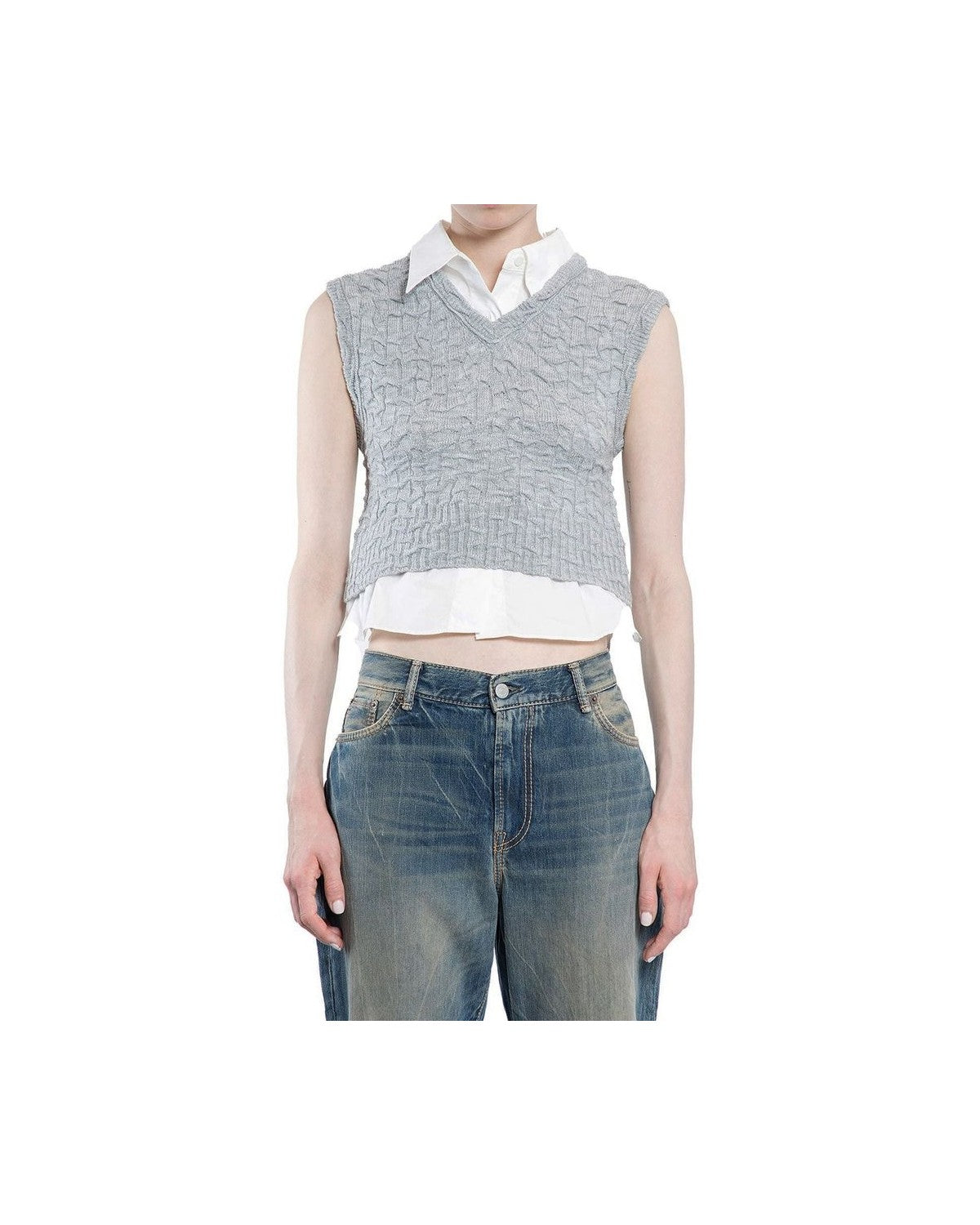 Acne Studios Gray Marabou Waistcoat Glam Steals