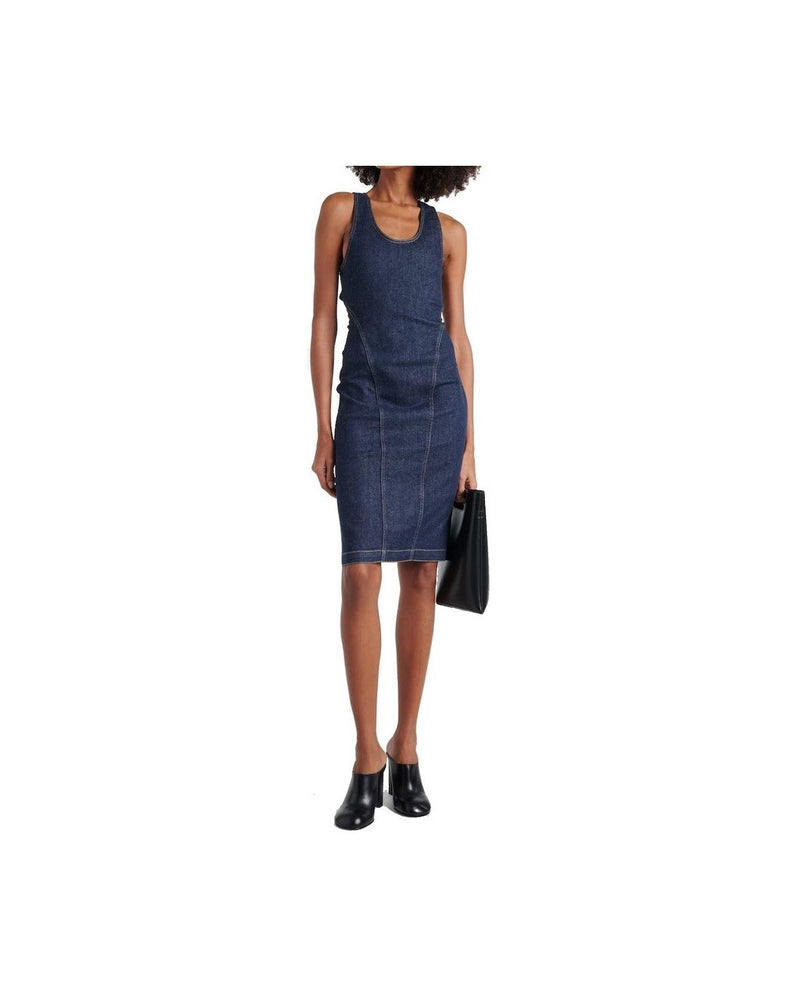 Alaïa Blue Cotton Casual Dress Glam Steals