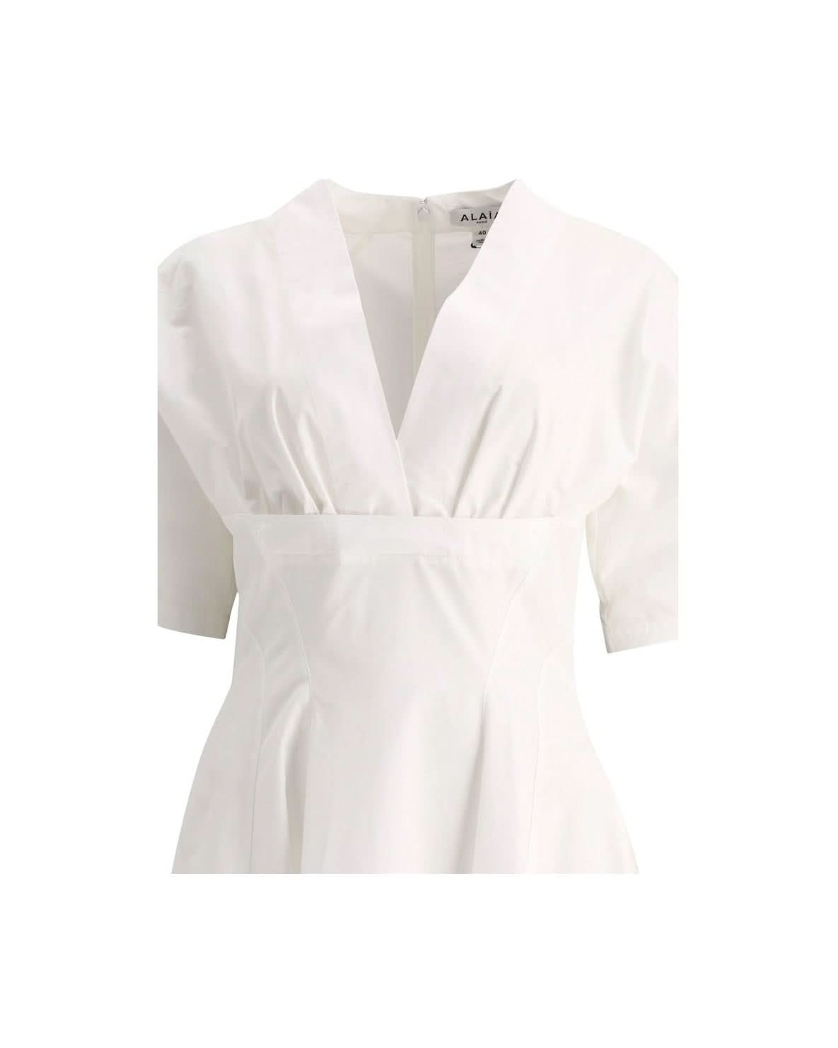 Alaïa White Cotton Dress Dresses