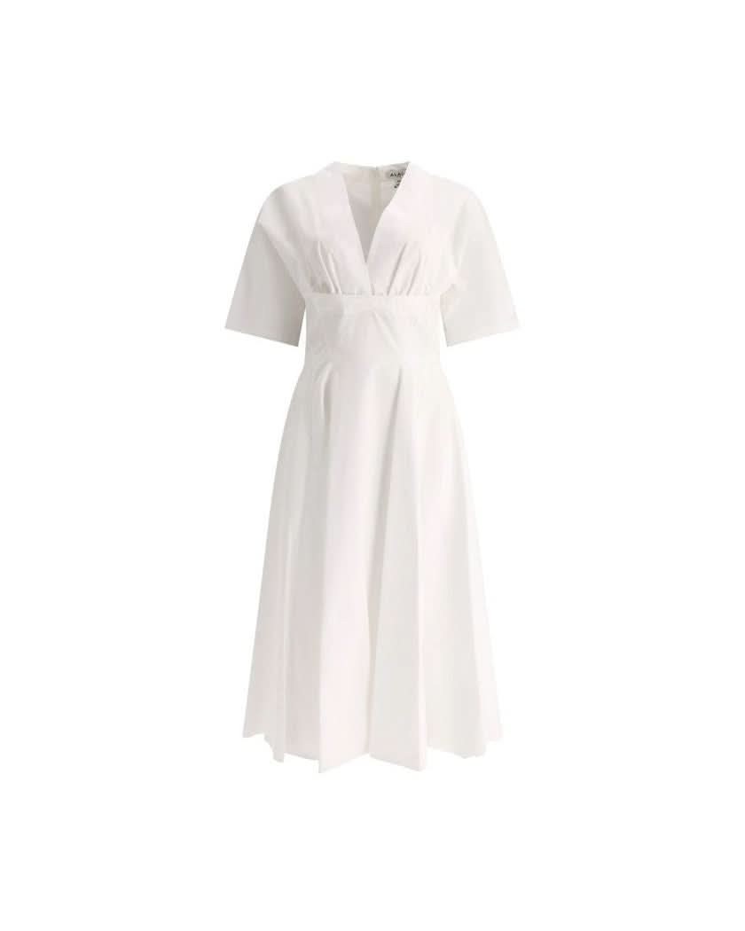 Alaïa White Cotton Dress Dresses